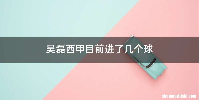 吴磊西甲目前进了几个球