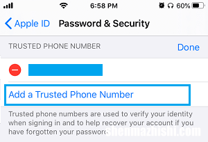 在iPhone上更新苹果ID电话号码通知