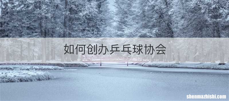 如何创办乒乓球协会