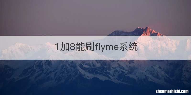 1加8能刷flyme系统