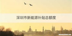 深圳市新能源补贴总额度