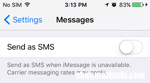 如何防止将iMessage作为SMS文本消息发送