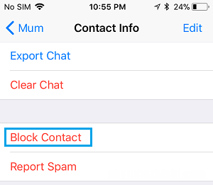 如何在iPhone上的WhatsApp中阻止某人