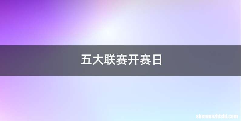 五大联赛开赛日