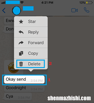 如何在苹果iPhone上删除WhatsApp消息