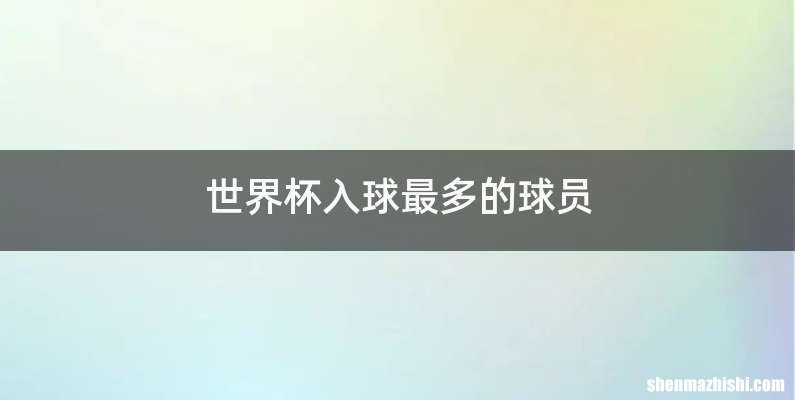 世界杯入球最多的球员