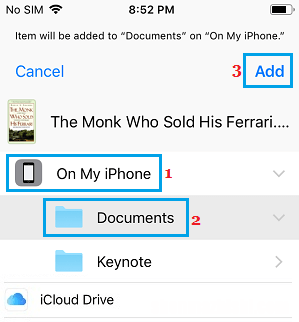 如何将项目保存到iPhone上的文件应用程序