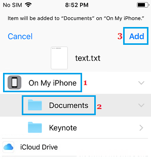 如何将项目保存到iPhone上的文件应用程序
