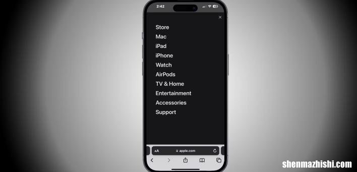 苹果 Apple通过固定菜单改进移动网站