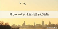唯乐now2手环蓝牙显示已连接