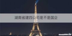 湖南省建四公司是不是国企