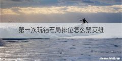第一次玩钻石局排位怎么禁英雄