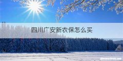 四川广安新农保怎么买