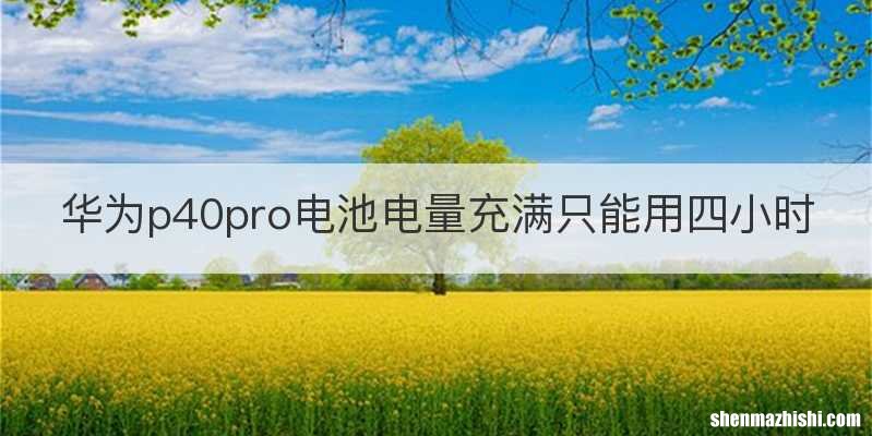 华为p40pro电池电量充满只能用四小时