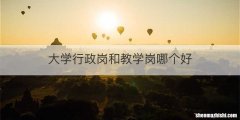 大学行政岗和教学岗哪个好