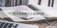 校长任职前个人谈话内容