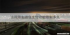 法院限制微信支付功能限制多久