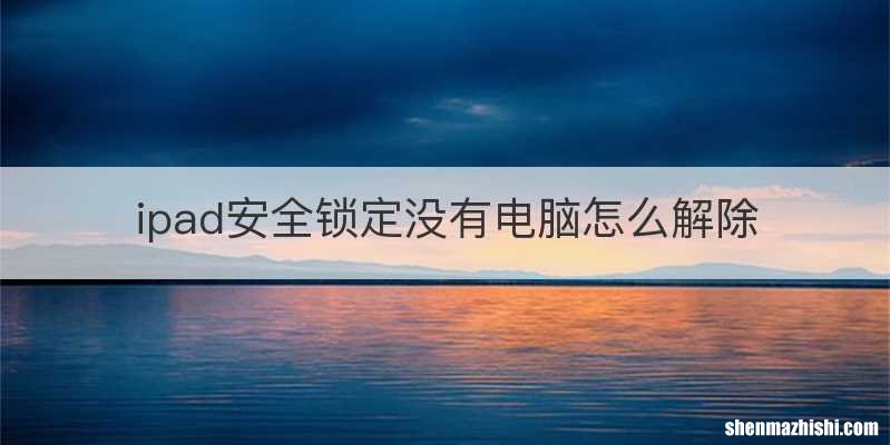 ipad安全锁定没有电脑怎么解除