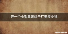 开一个小型果蔬烘干厂要多少钱