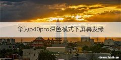 华为p40pro深色模式下屏幕发绿
