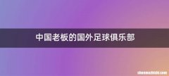 中国老板的国外足球俱乐部