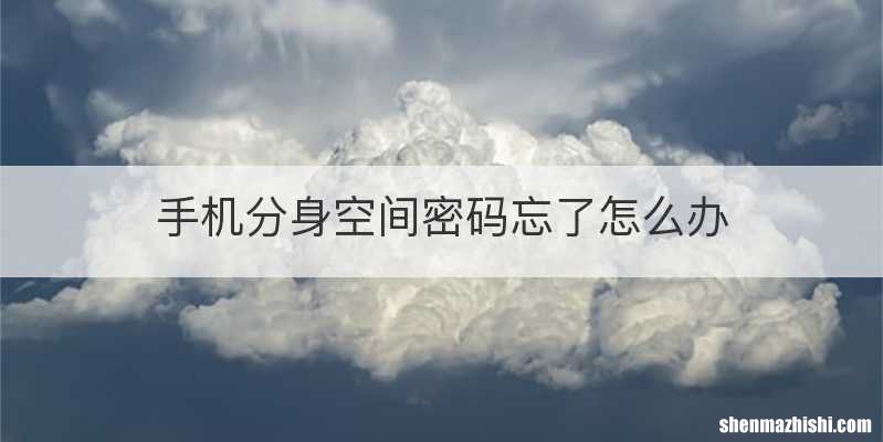 手机分身空间密码忘了怎么办