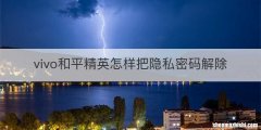 vivo和平精英怎样把隐私密码解除