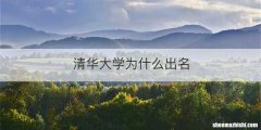 清华大学为什么出名