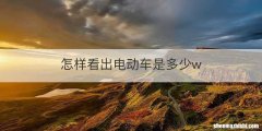怎样看出电动车是多少w