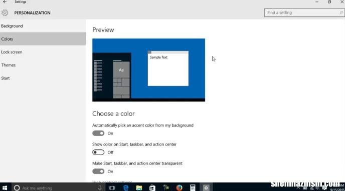 更改Windows10中的颜色设置，操作教程