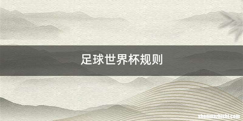 足球世界杯规则