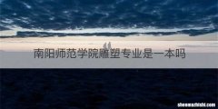 南阳师范学院雕塑专业是一本吗