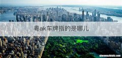 粤ak车牌指的是哪儿