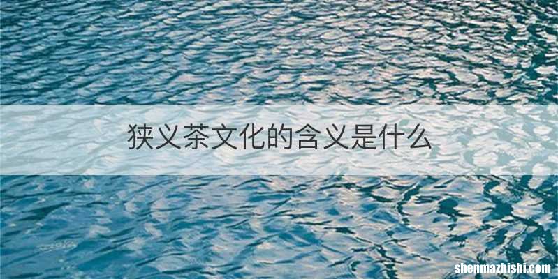 狭义茶文化的含义是什么