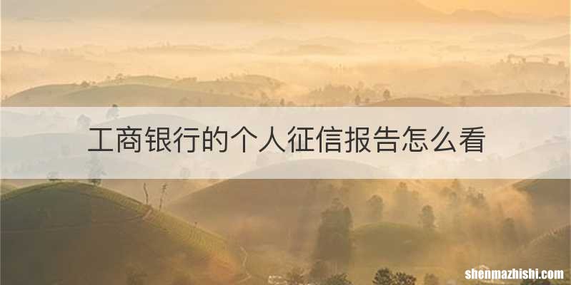 工商银行的个人征信报告怎么看