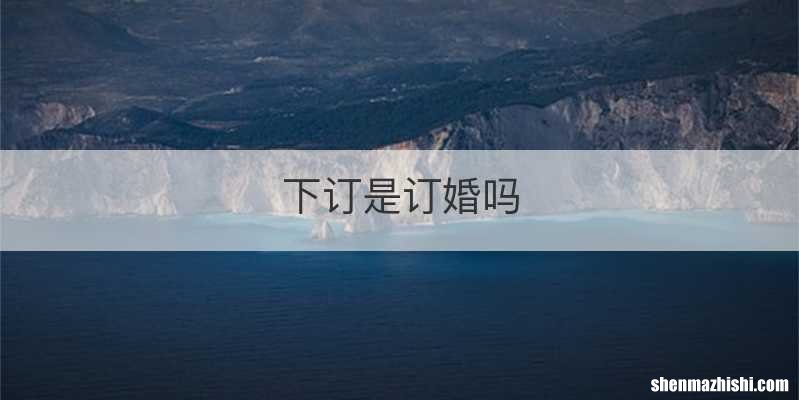 下订是订婚吗