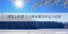 淘宝上的劳力士绿水鬼为什么100多
