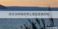 拼多多呼吸机那么便宜是真的吗