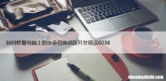 如何修复电脑上的使命召唤战区开发错误6036
