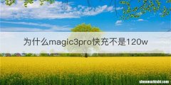 为什么magic3pro快充不是120w
