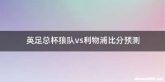 英足总杯狼队vs利物浦比分预测