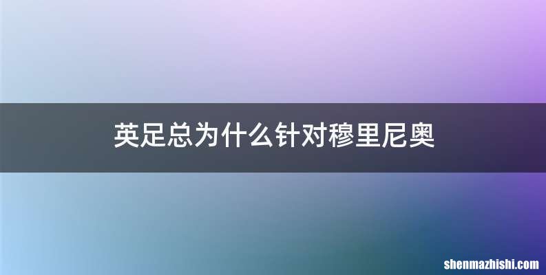 英足总为什么针对穆里尼奥