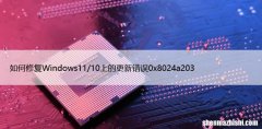 如何修复Win11/10上的更新错误“0x8024a203”
