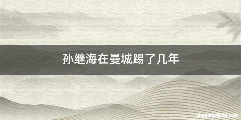 孙继海在曼城踢了几年