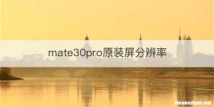 mate30pro原装屏分辨率