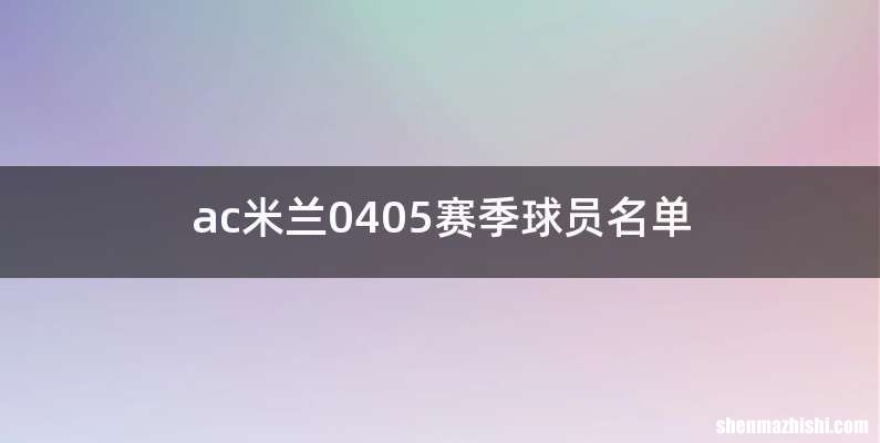 ac米兰0405赛季球员名单