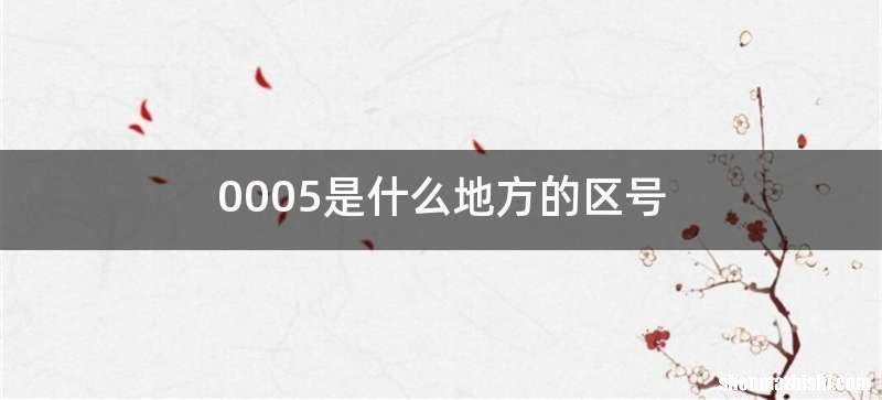 0005是什么地方的区号