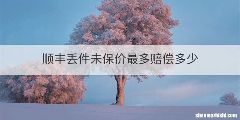 顺丰丢件未保价最多赔偿多少