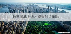 顺丰同城上线才能看到订单吗