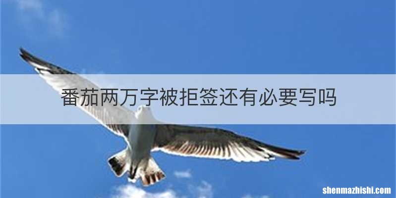 番茄两万字被拒签还有必要写吗